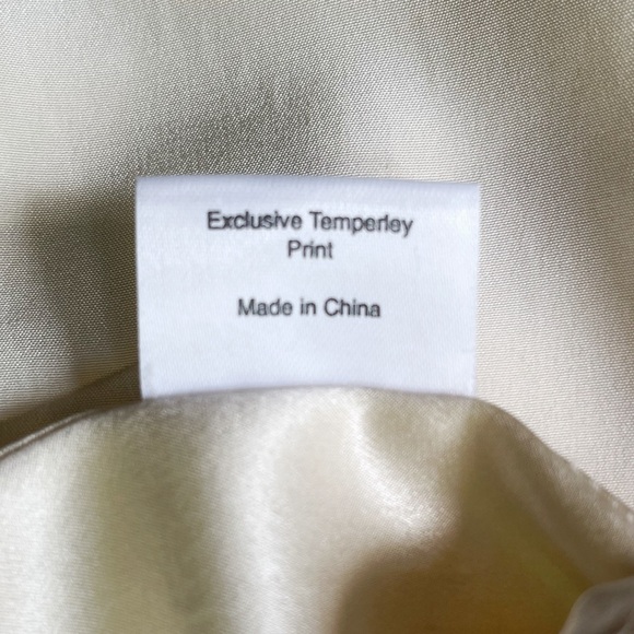 Temperley London 100% Silk Flutter Sleeve Ivory Printed Leaf Tea Dress, US 2 - Picture 12 of 12